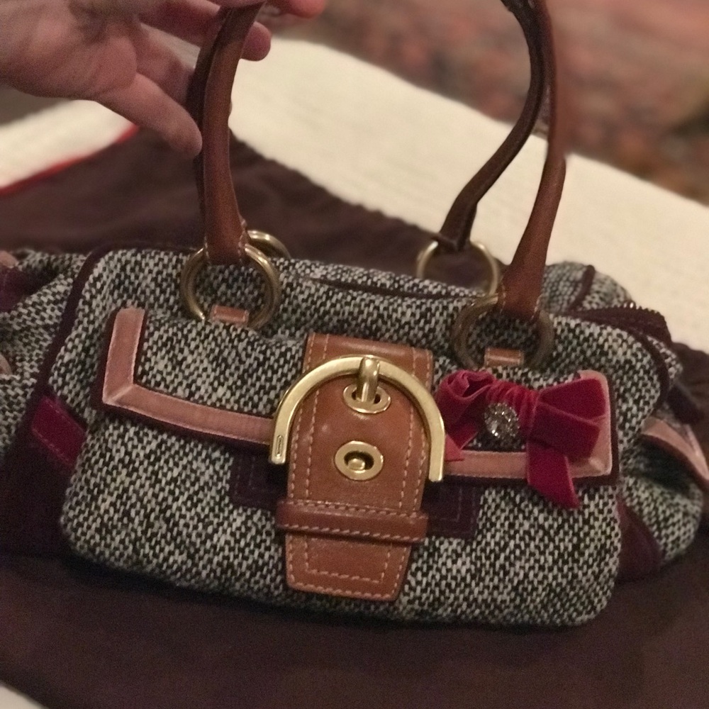 Tweed Coach Handbag